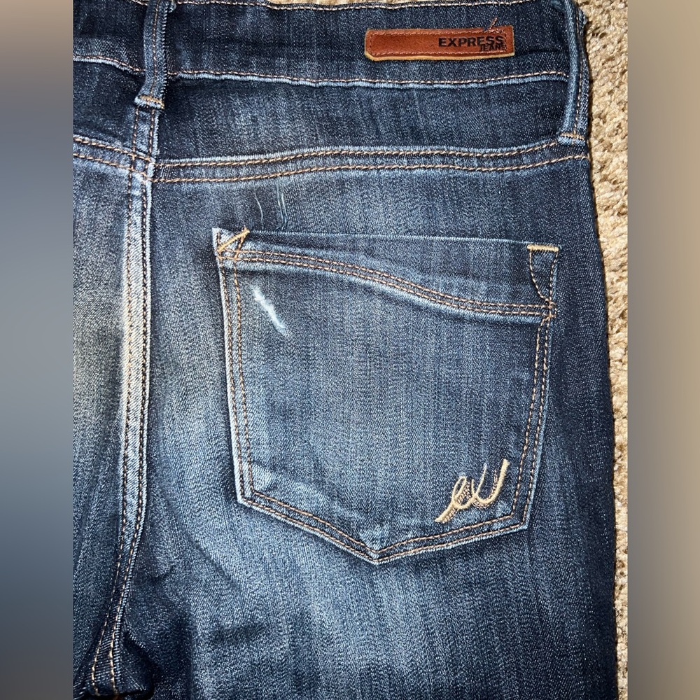 Express Dark Wash Women's Skinny Stretch Legging Jeans - Size 4R - Picture 3 of 5